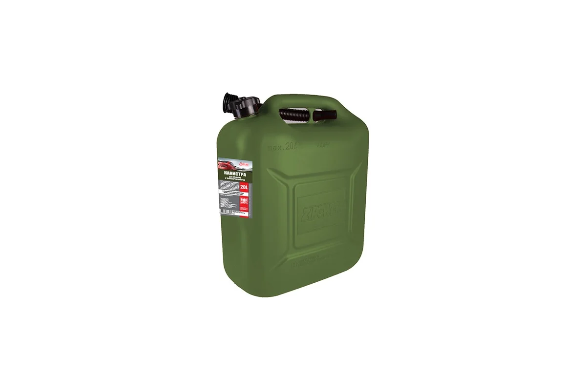 Канистра PROFI 20 л, оливковая, для топлива, в комплекте с крышкой и лейкой 3ton 55332