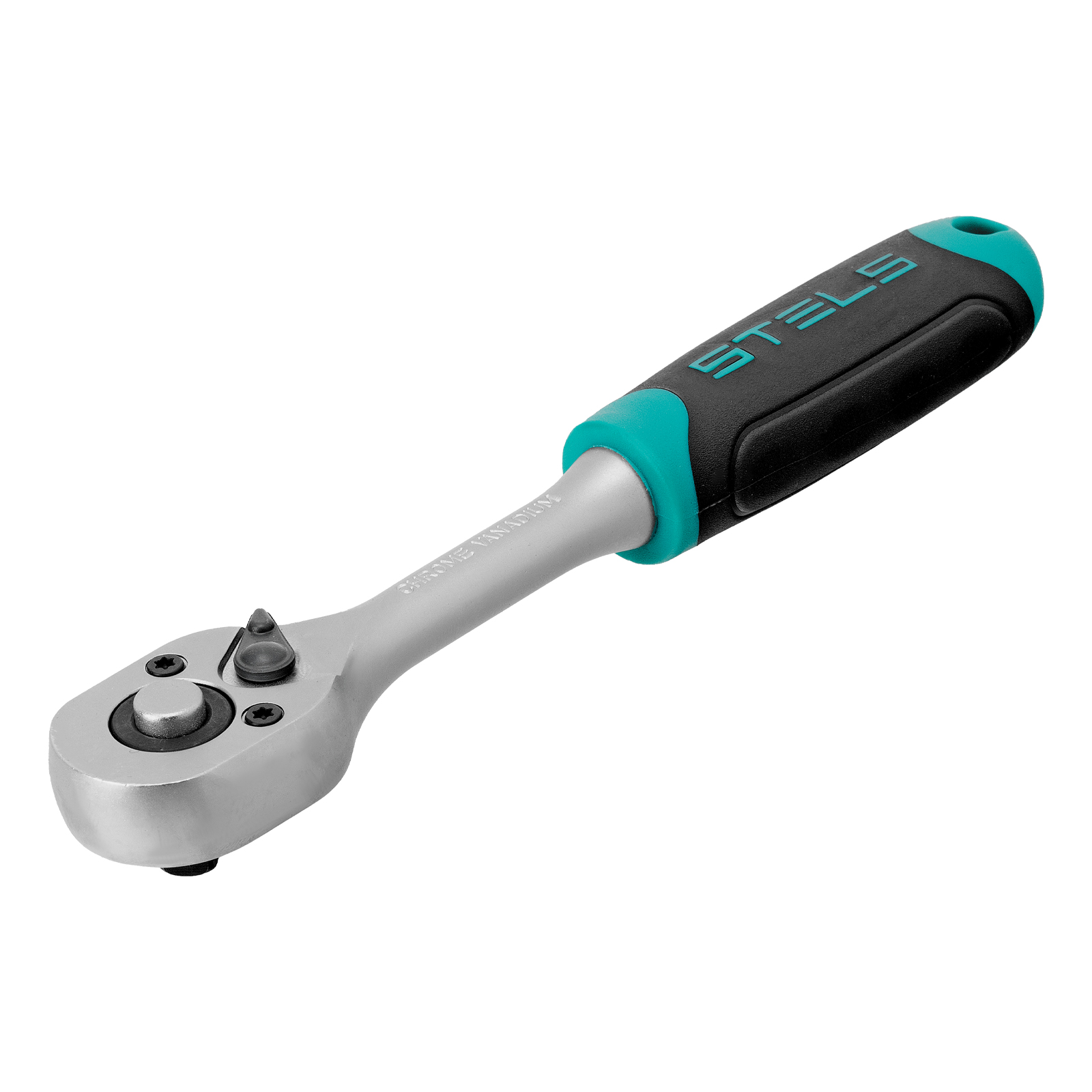 Ключ-трещотка 1/4", CrV, 72 зуба, с быстрым сбросом, матовый хром Stels (158, 51, 31, 155, Ключ-трещотка 1/4"…