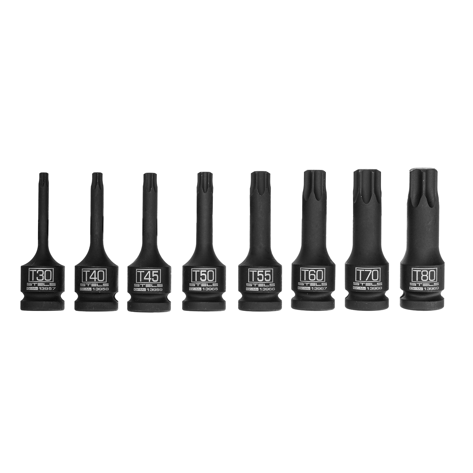 Набор ударных торцевых головок Torx 1/2", в кейсе, 8 шт. Stels