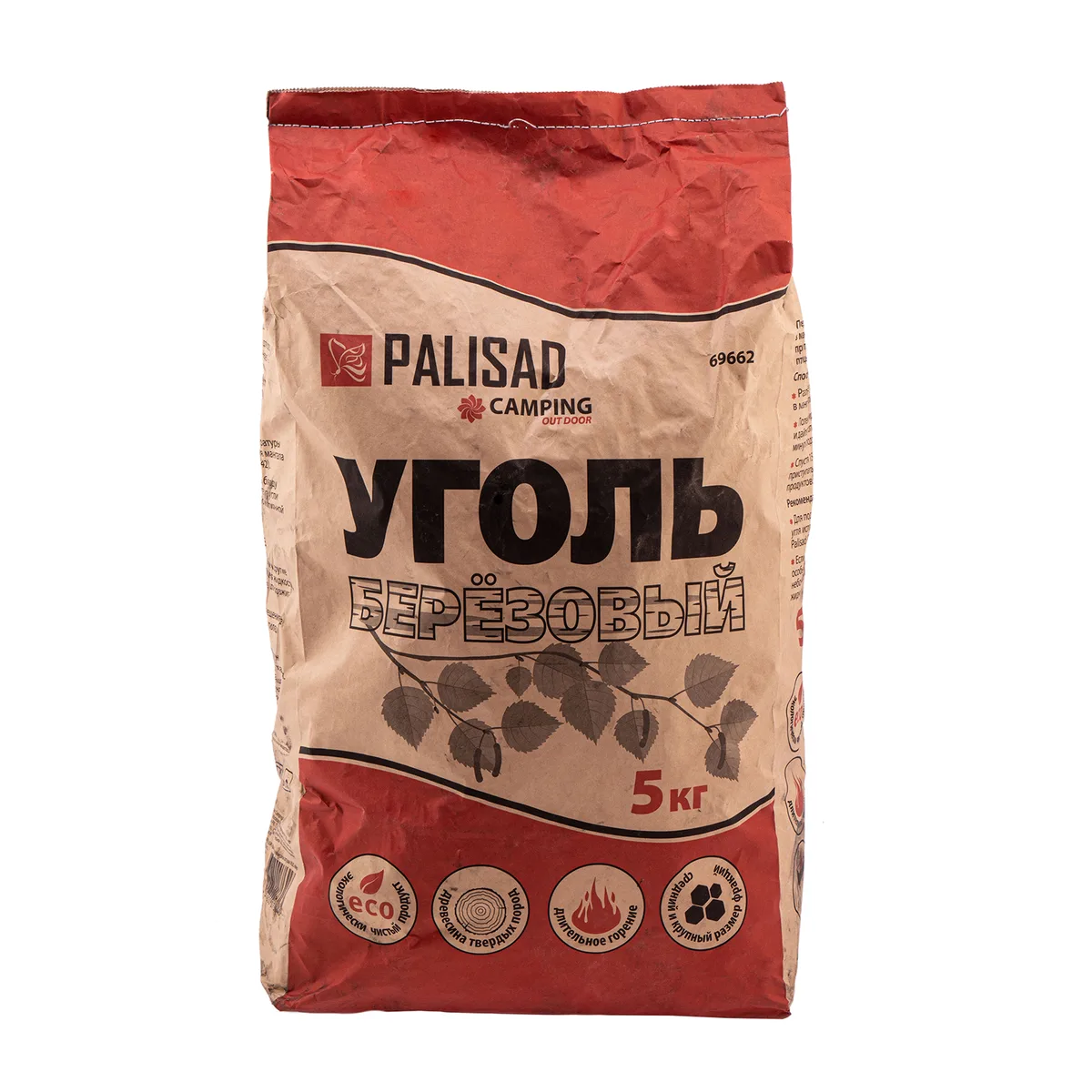 Уголь березовый, 5 кг Camping Palisad
